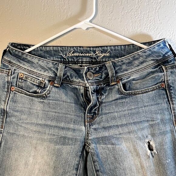 American-eagle Women's Blue Jeans Slim Fit Bootcut Size 6 - Picture 4 of 7